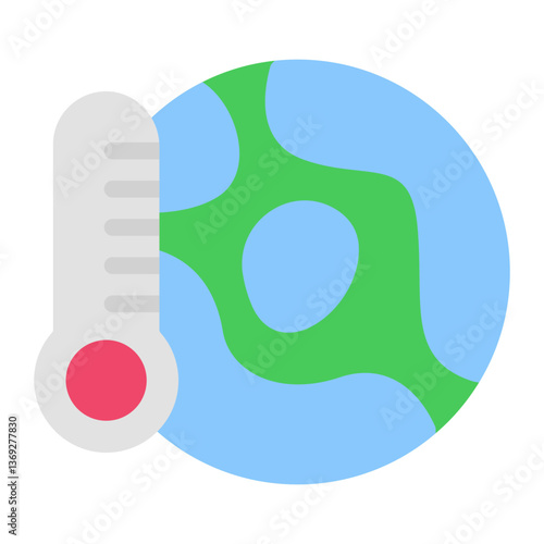 global warming flat icon