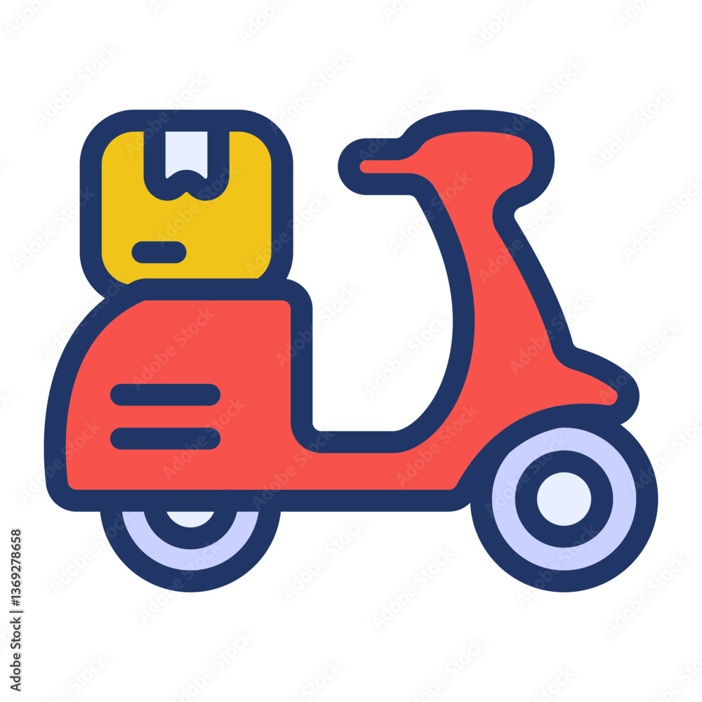scooter delivery filled flat icon scooter delivery filled flat icon