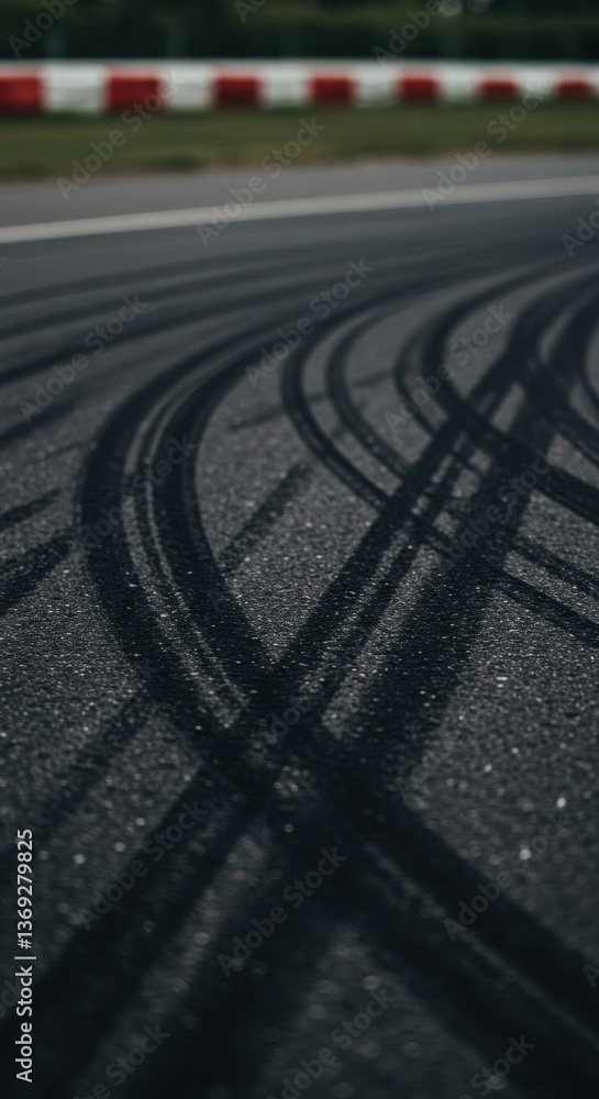 Fototapeta premium Tire Marks on Asphalt Race Track