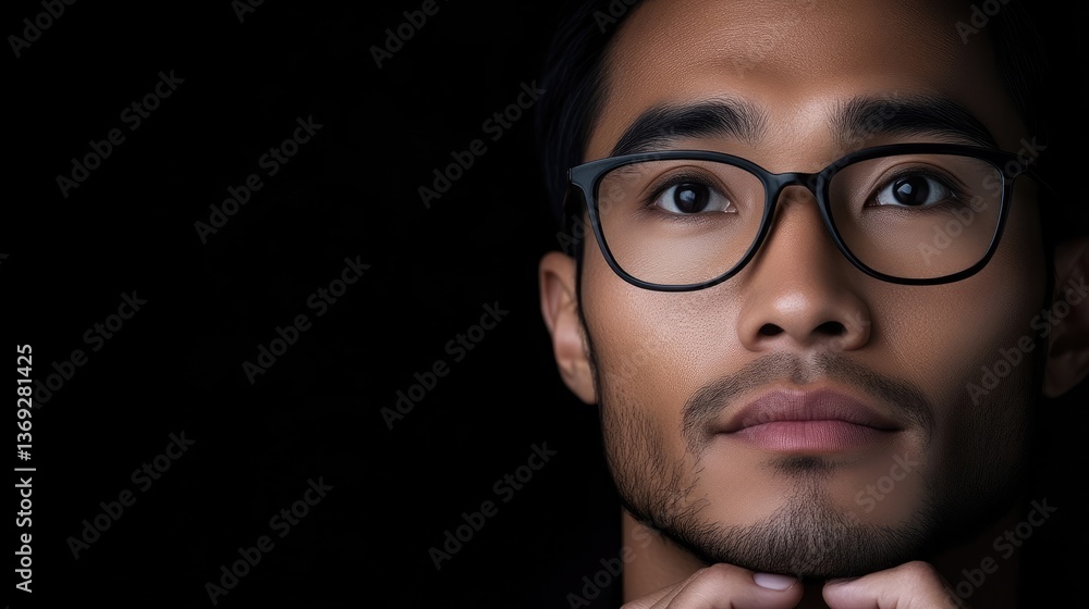 Fototapeta premium Close-up portrait of a thoughtful man (1)