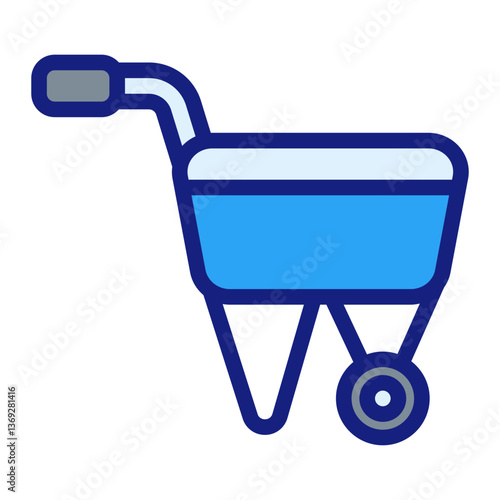 wheel barrow filled flat icon