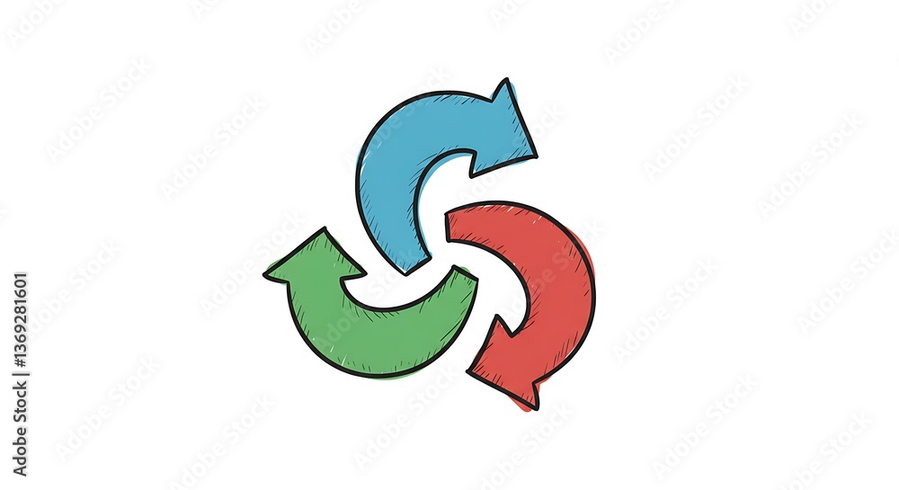 Circular Arrows: Symbolize Continuous Process, Workflow, Cycle, Rotation, Repetition, and Recurrence Circular Arrows: Symbolize Continuous Process, Workflow, Cycle, Rotation, Repetition, and Recurrence