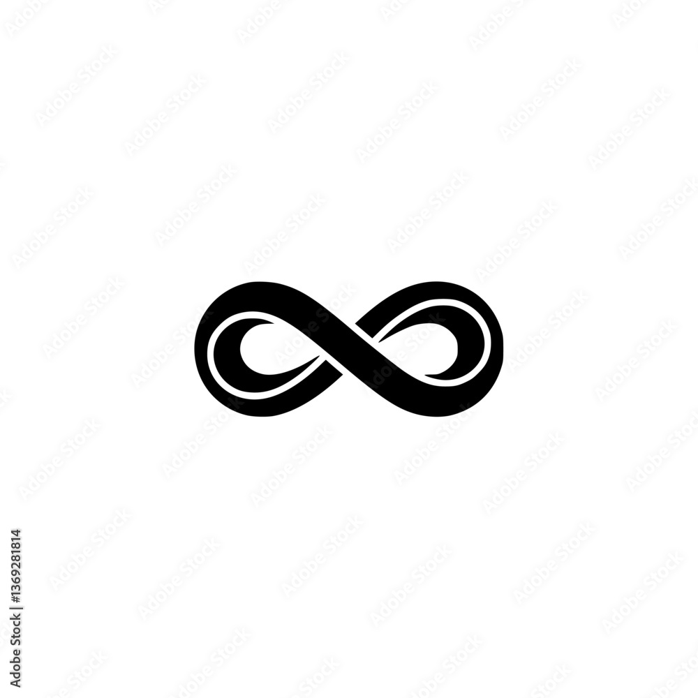 Minimalist Infinity Symbol on White, Vector Design Minimalist Infinity Symbol on White, Vector Design