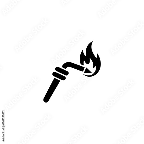 Molotov Cocktail Icon, Black Silhouette, Minimalist Design, Concept of Protest, Activism