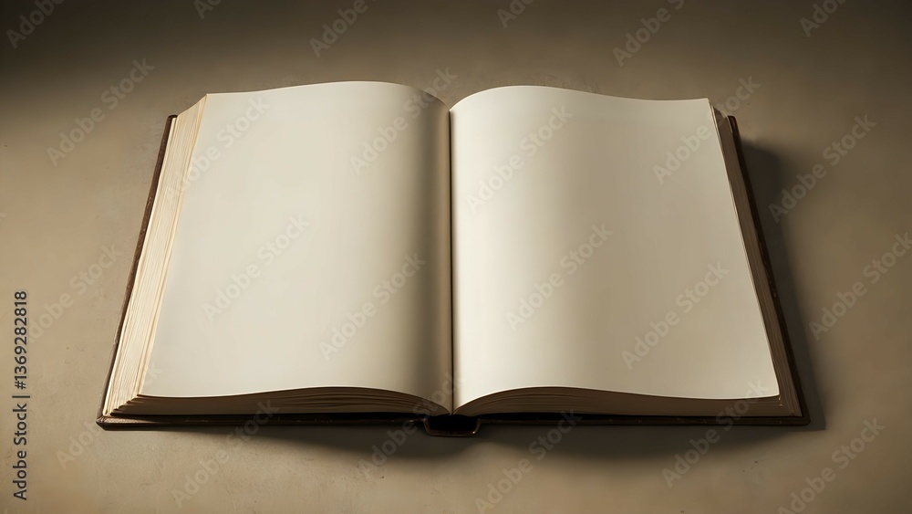 Open Book with Blank Pages Lying Flat on a Neutral Surface Open Book with Blank Pages Lying Flat on a Neutral Surface