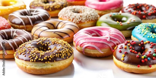 Wallpaper Mural Delicious Assorted Donuts Close Up Photography: Sweet Treats, Glazed, Sprinkled, Yummy, Bakery Torontodigital.ca