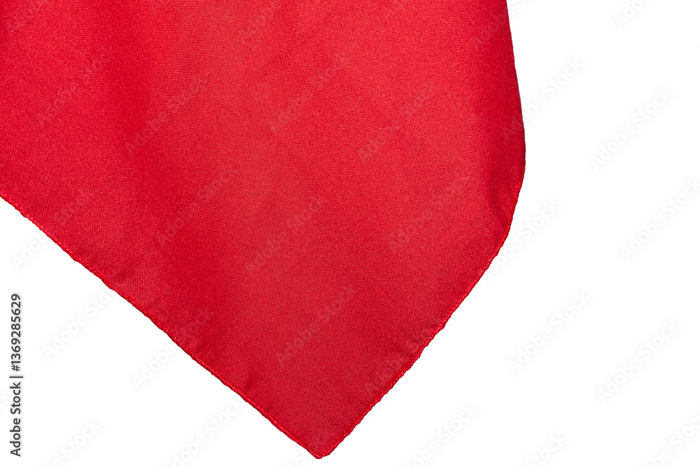Red Fabric Hanging with Sharp Folded Edge Red Fabric Hanging with Sharp Folded Edge