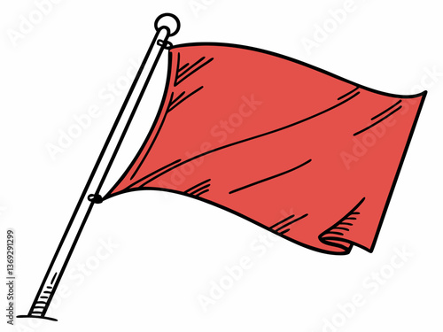 Red Flag Vector SVG Art - Editorial Illustration