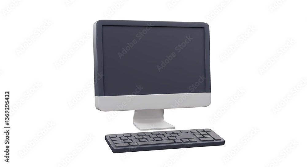 Computer with Keyboard Mockup for Website Design or Presentation Use Computer with Keyboard Mockup for Website Design or Presentation Use