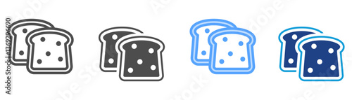 Toast Icon Set Multiple Style Collection