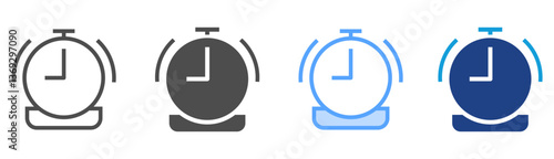 Alarm Clock Icon Set Multiple Style Collection