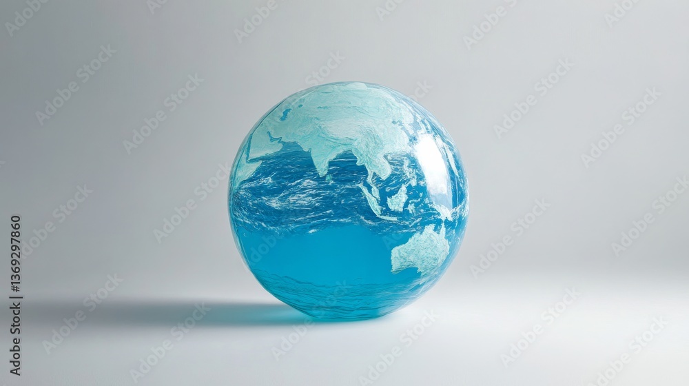 Fototapeta premium Stunning Blue Glass Earth Globe - Artistic Decor