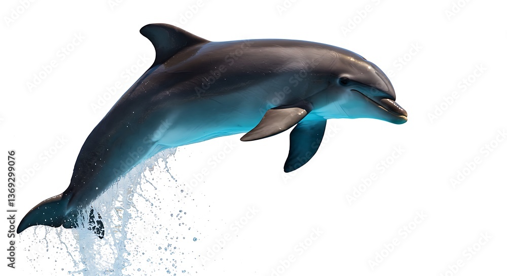 Naklejka premium Majestic Dolphin Leaping: A Breathtaking Moment of Aquatic Grace