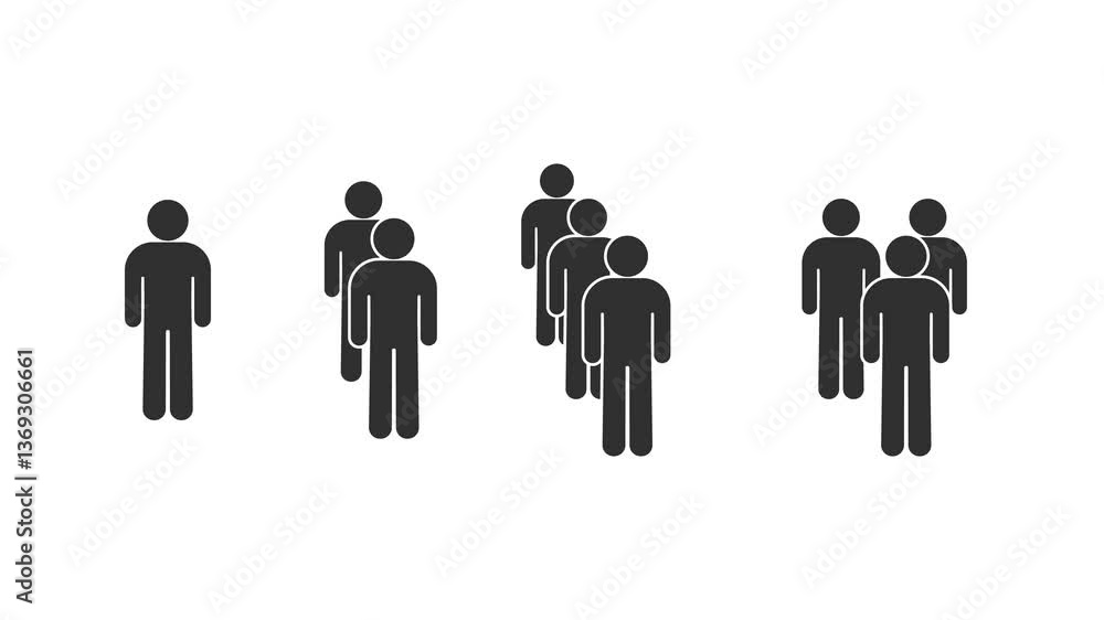 group of people, crowd, set of icons stick man figure stickman standing, on white and green chromakey background group of people, crowd, set of icons stick man figure stickman standing, on white and green chromakey background