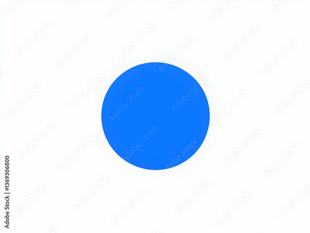 Single Bright Blue Circle on White Background Single Bright Blue Circle on White Background