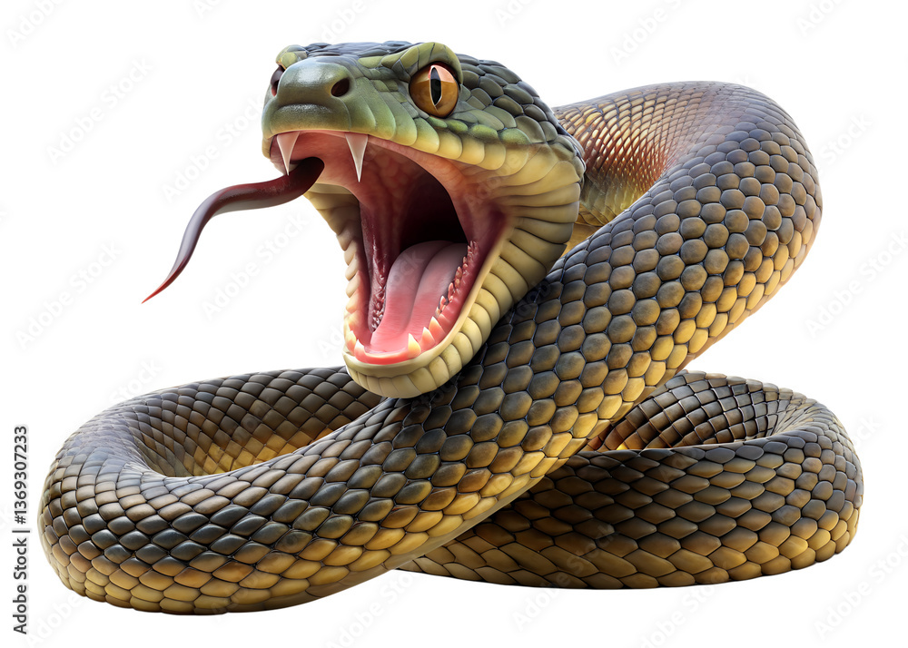 Obraz premium snake on white background