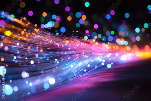 Fibra optica con luz de color