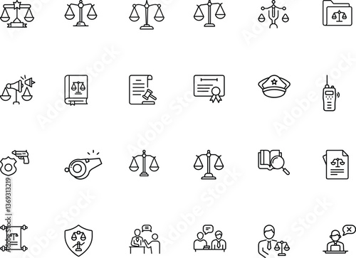 Law And Justice Icons Bundle.