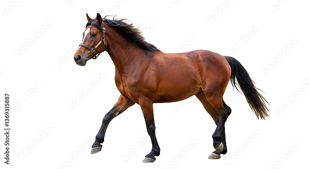 Naklejka premium Stunning Chestnut Horse in Motion