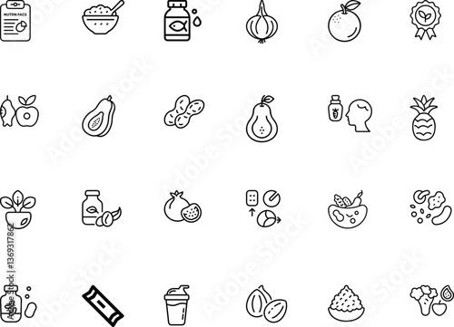 Nutrition Icon Bundle The Ultimate Health And Wellness Pack.