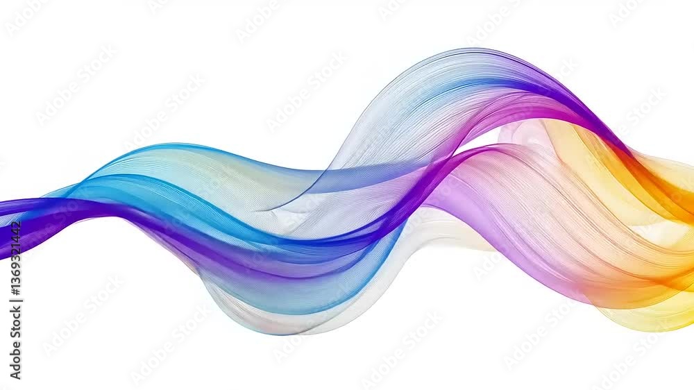 Colorful abstract waves flowing gracefully across a white background, symbolizing creativity and motion Colorful abstract waves flowing gracefully across a white background, symbolizing creativity and motion