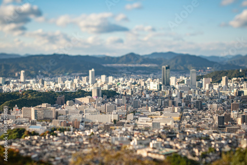 黄金山からチルトレンズで撮る広島の街
