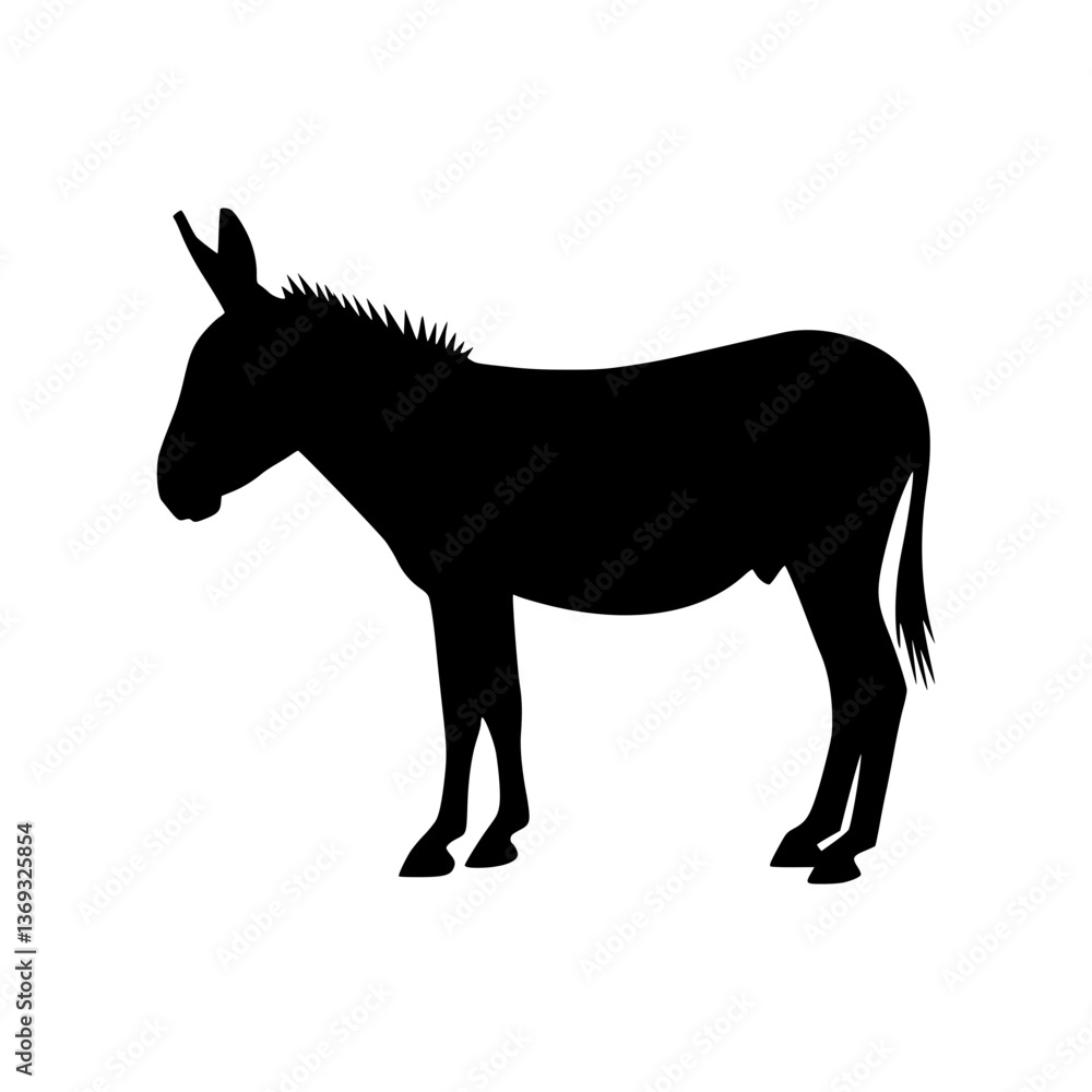 Donkey Silhouette Vector Icon