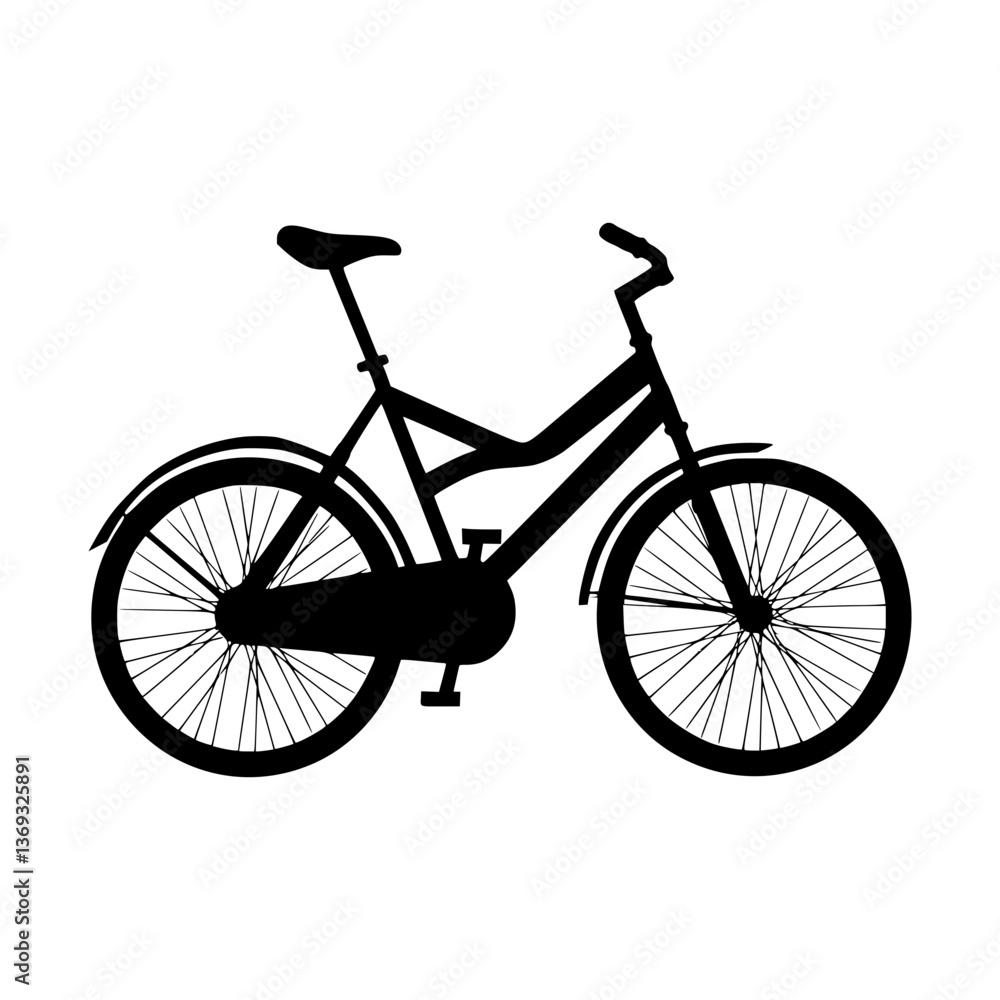 Fototapeta premium Silhouette Bicycle Icon - Vector Graphic