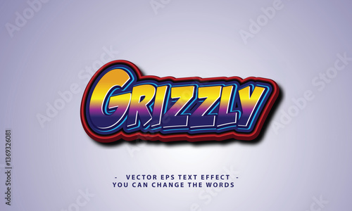 grizzly text effect illustration