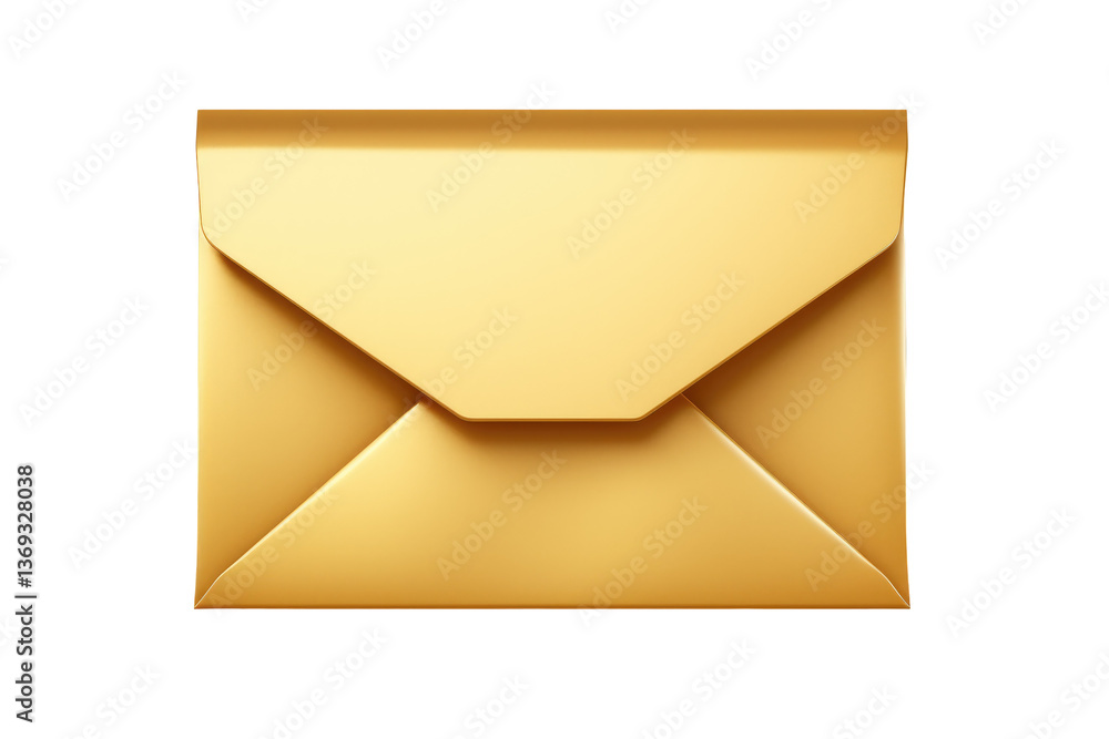 Golden Envelope Icon on transparent background Golden Envelope Icon on transparent background