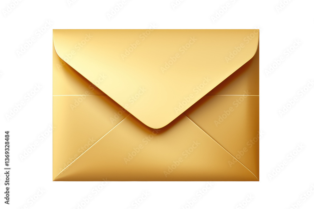 3D Golden Envelope on transparent background 3D Golden Envelope on transparent background