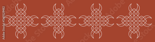 set of Indian traditional folk art vector illustration. home decor patterns. 
