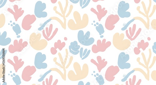 Pastel Abstract Floral Seamless Pattern Design
