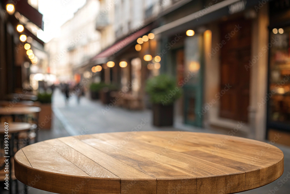 Blurry Background Wooden Table Top. A wooden table top with a blurred background creates a simple yet eye-catching image. AI generated Blurry Background Wooden Table Top. A wooden table top with a blurred background creates a simple yet eye-catching image. AI generated