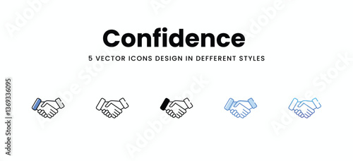 Confidence  vector icons set stock illustration