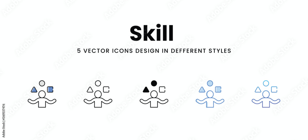 Skill vector icons set stock illustration Skill vector icons set stock illustration