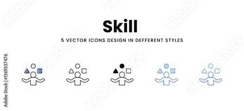 Skill  vector icons set stock illustration