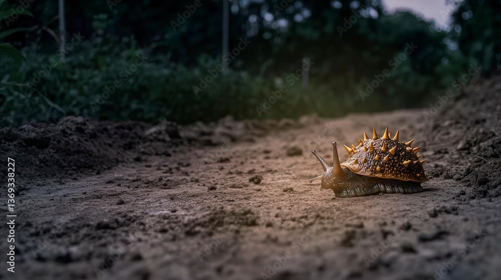 A Spiked Snail Crawls on a Dusty Trail Through a Dark Forest A Spiked Snail Crawls on a Dusty Trail Through a Dark Forest