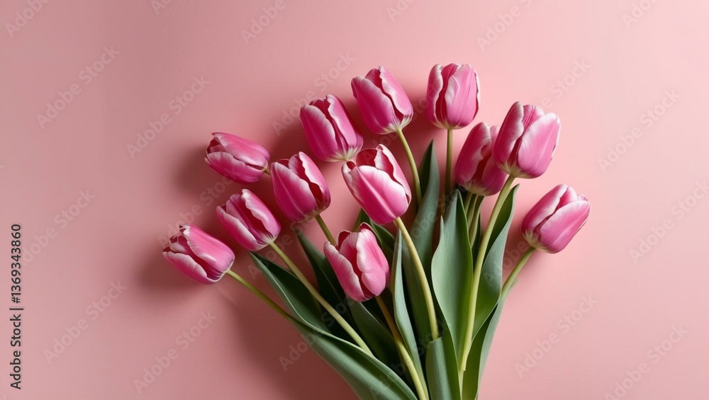 Fototapeta premium bouquet of pink tulips