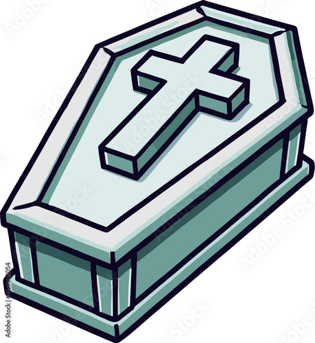 白い棺桶のイラスト
