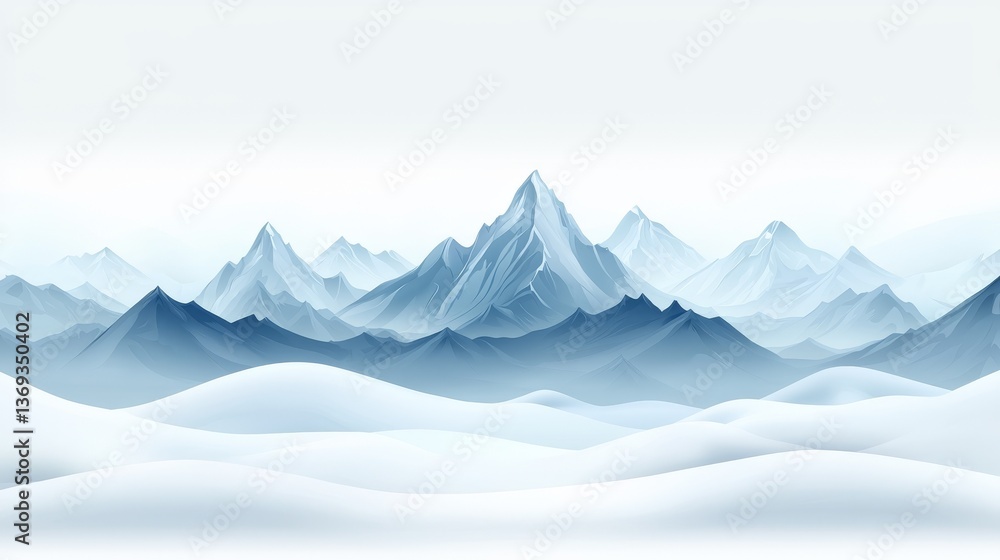 Majestic mountain landscape, a breathtaking view of snowcapped peaks and pristine wilderness Majestic mountain landscape, a breathtaking view of snowcapped peaks and pristine wilderness