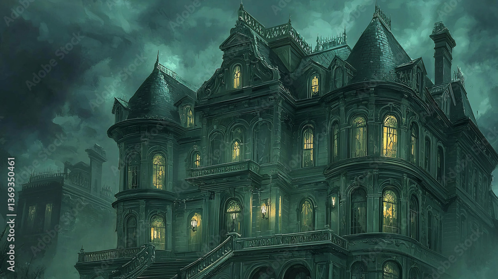 Obraz premium Gothic Mansion at Night