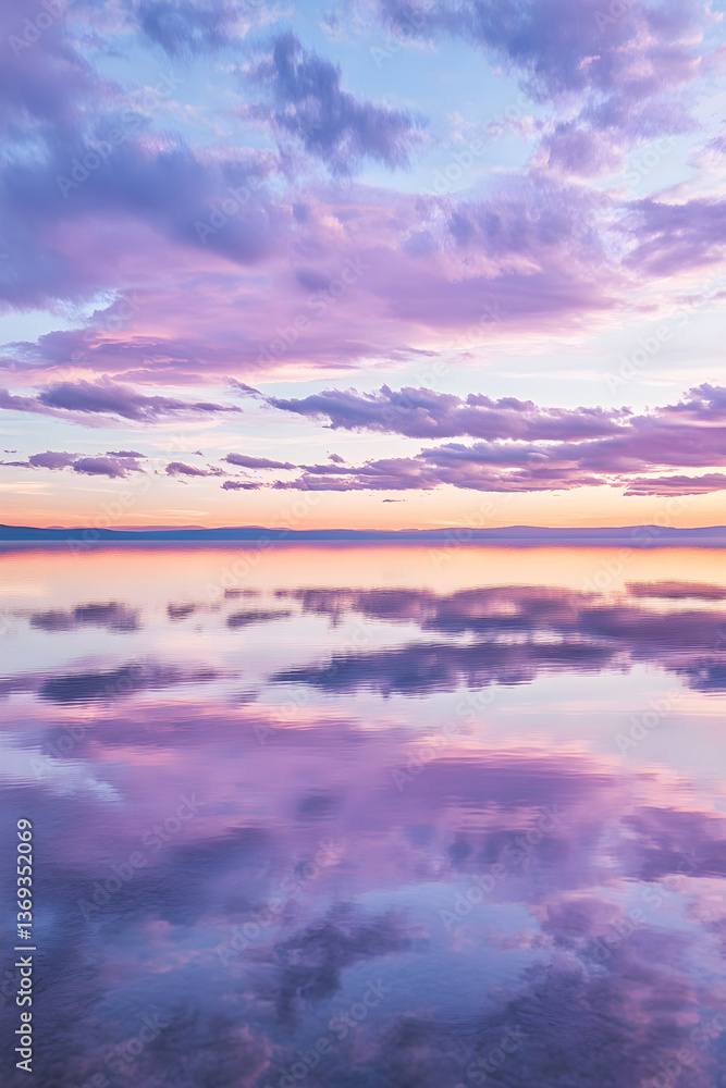 Fototapeta premium Pastel Tranquility: A Soothing Symphony of Sky and Water in Perfect Harmony