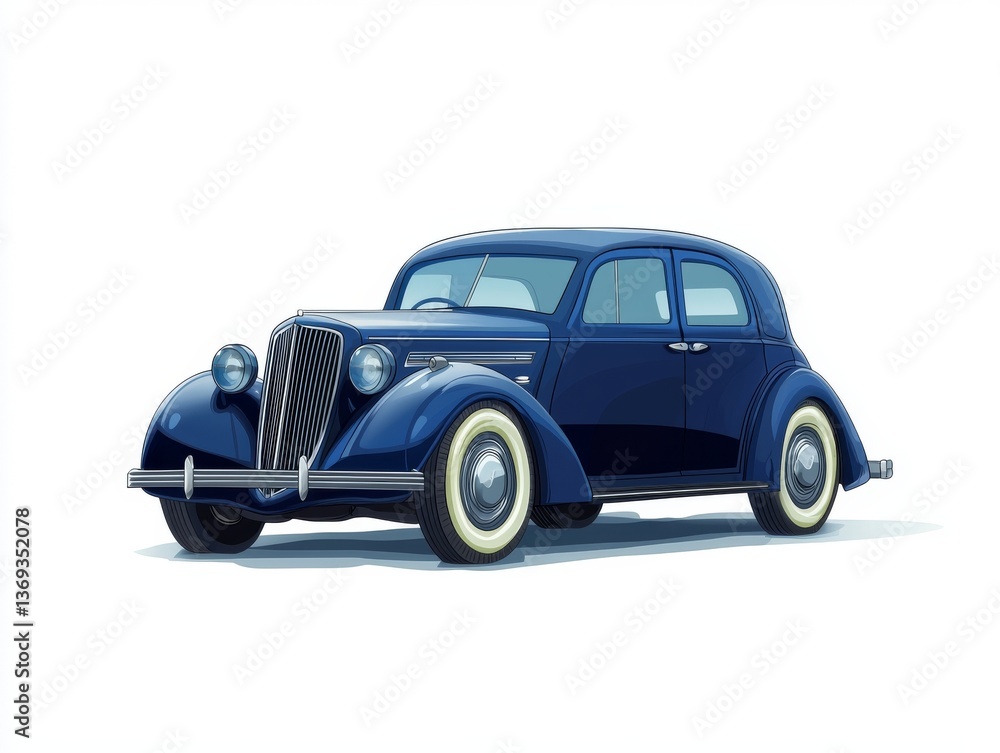 Obraz premium Studio shot of a gleaming blue car against bright white backdrop, automotive photography