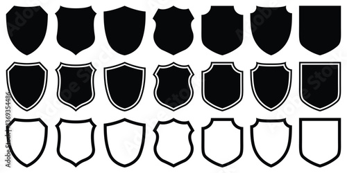 shield icons set, set of shields, set of shield icons, Vector illustration.