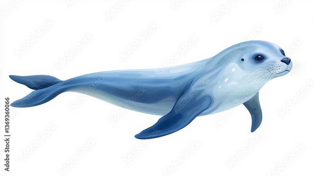 Striking bluenosed seal portrait, a captivating image on pristine white background