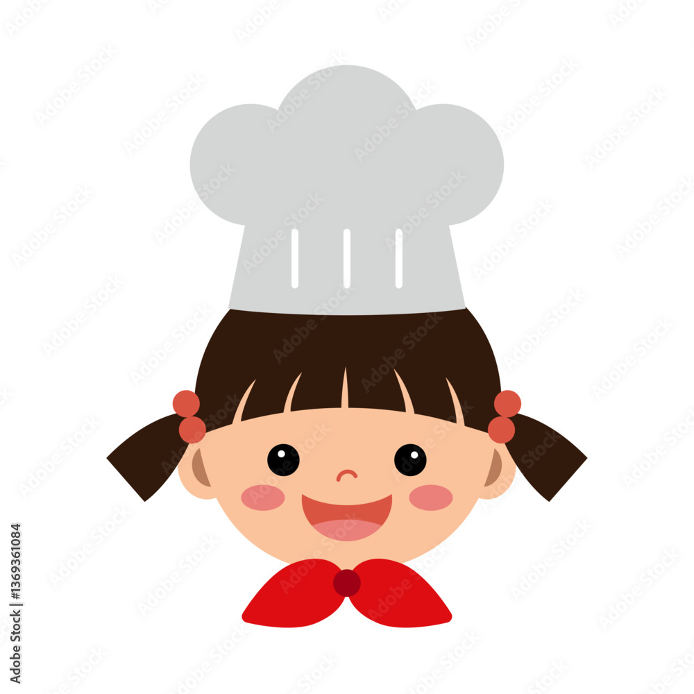 요리사 모자를 쓴 여자 어린이 요리사 모자를 쓴 여자 어린이