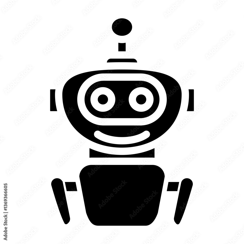 Fototapeta premium Virtual Agent Vector Glyph Icon Design