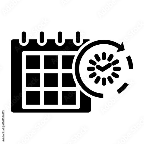 Calendar Scheduler Vector Glyph Icon Design