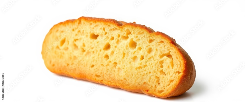 Golden-brown, slightly sweet bisquet bread, isolated on white, delicious, wheat Golden-brown, slightly sweet bisquet bread, isolated on white, delicious, wheat